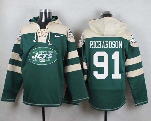 Nike Jets #91 Sheldon Richardson Green Player Pullover NFL Hoodie